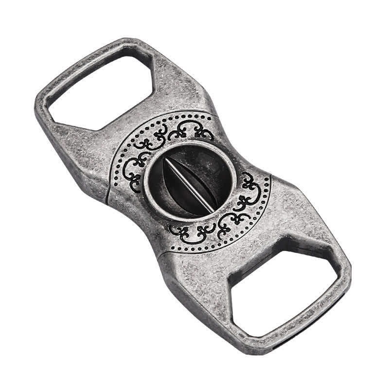 Retro Antique Silver 23MM V-Cut Premium Guillotine Cigar Cutter