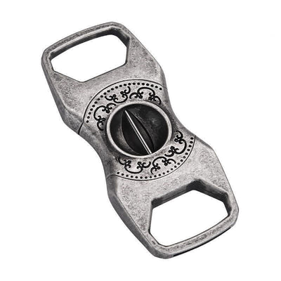 Retro Antique Silver 23MM V-Cut Premium Guillotine Cigar Cutter