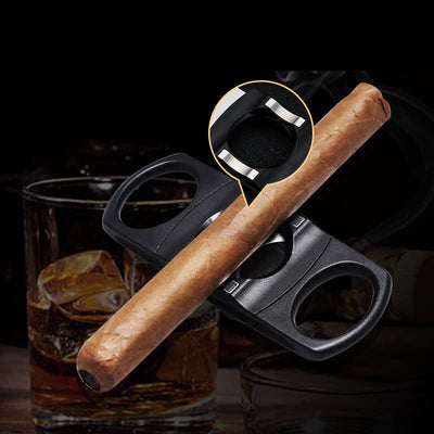 Black Guillotine Stainless Steel 27MM Double Blade Cigar Cutter