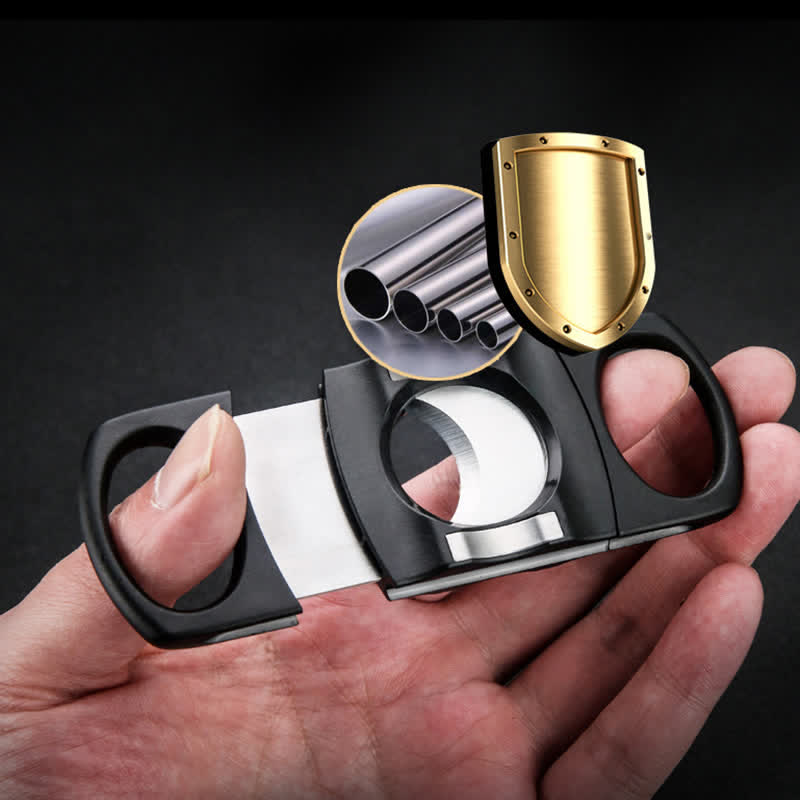 Black Guillotine Stainless Steel 27MM Double Blade Cigar Cutter