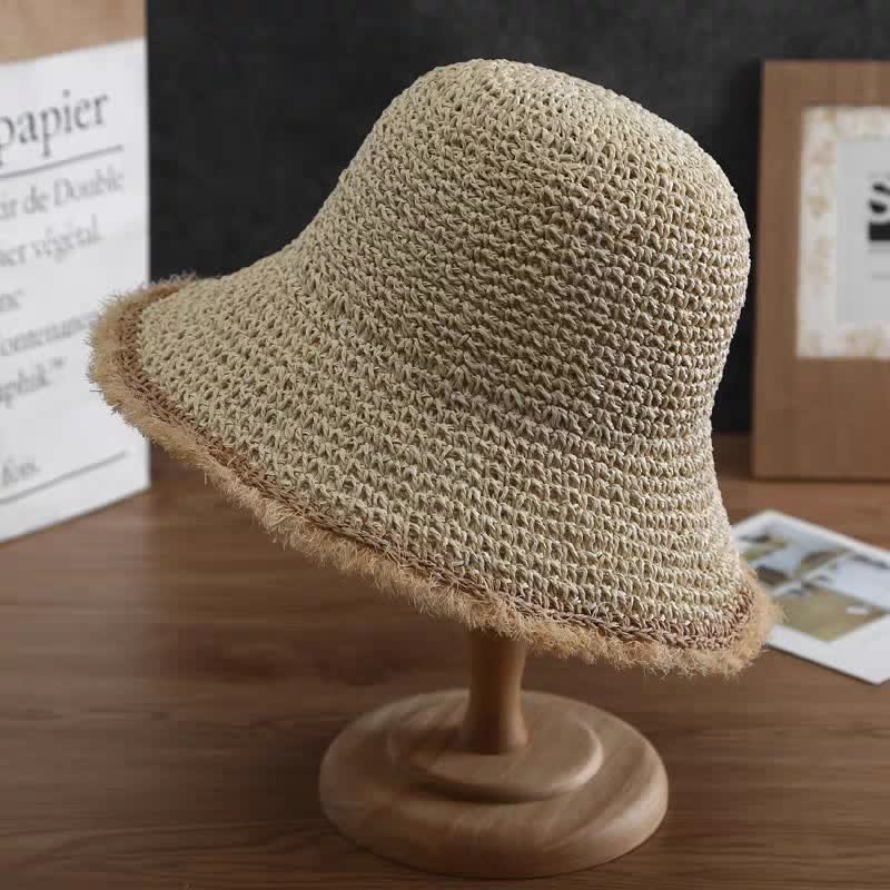 Women's Spring Summer Hat Floppy Foldable Straw Hat