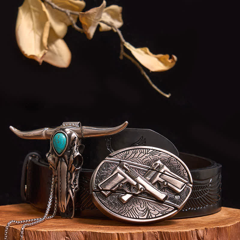 Practical DIY Hidden Knife Buckle Turquoise Longhorn Bull Pendant Bundle Set (Pre-Sale)