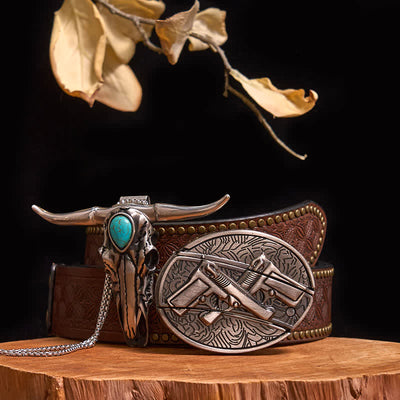 Practical DIY Hidden Knife Buckle Turquoise Longhorn Bull Pendant Bundle Set (Pre-Sale)