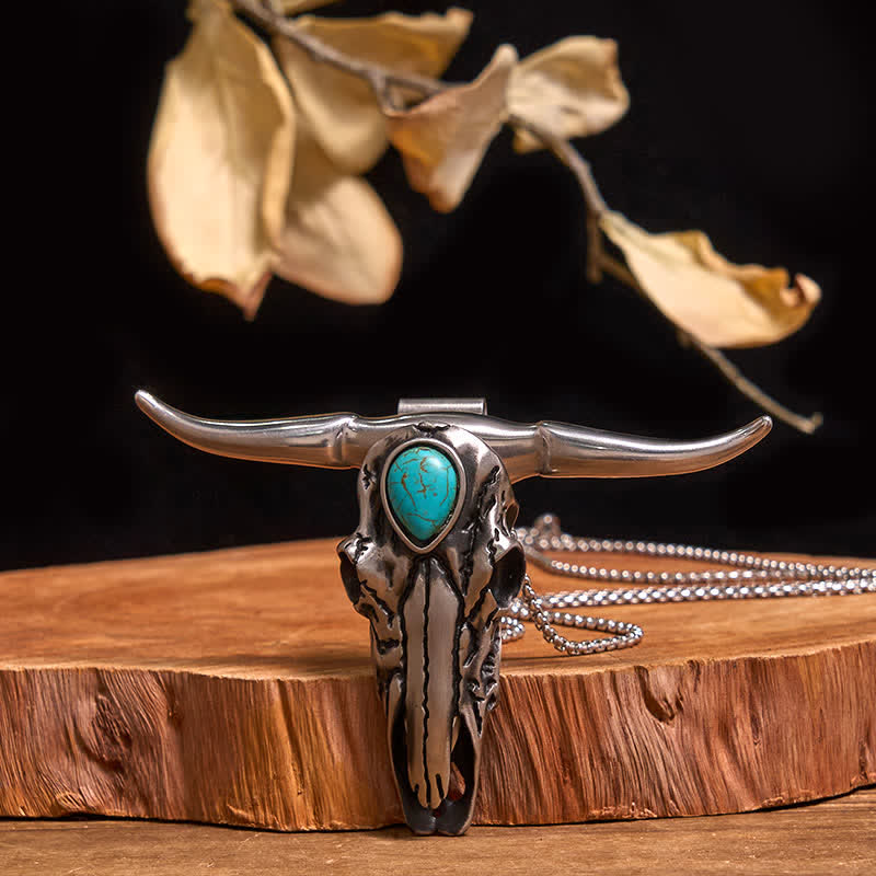 Practical DIY Hidden Knife Buckle Turquoise Longhorn Bull Pendant Bundle Set (Pre-Sale)