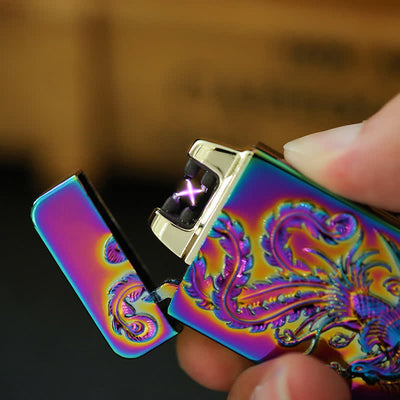 Dragon Double Arc Flameless Usb Rechargeable Electronic Lighter