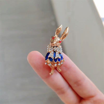 Cute Glaze Rhinestone Rabbit Brooch Shirt Accessories