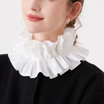 Pleated Court Ruff Collar Detachable False Collar Shirt