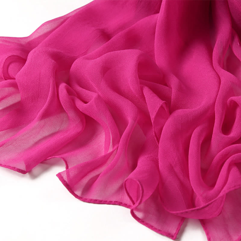 Summer Solid Color Sunscreen Thin Chiffon Scarf