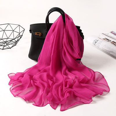 Summer Solid Color Sunscreen Thin Chiffon Scarf