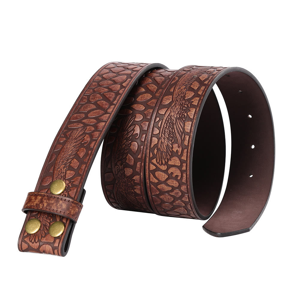 Men's Vintage Crocodile Print Pattern DIY Leather Belt