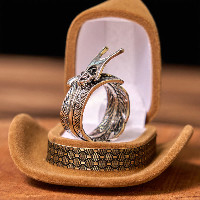 Eagle DIY Hidden Knife Belt Buckle With Feather Ring Bundle Set