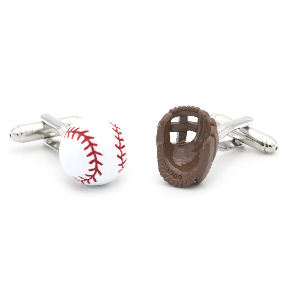 Juego de gemelos con cubrebotones para guantes de béisbol para hombre, 1 par