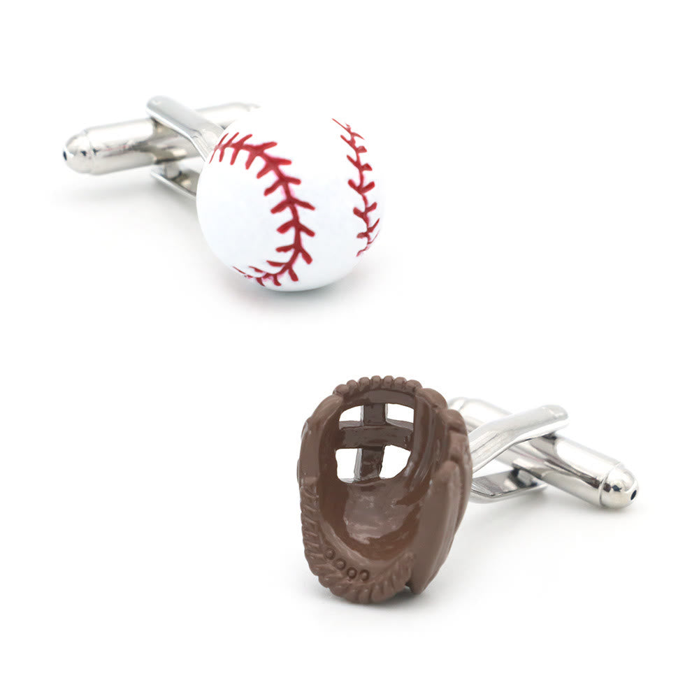 Juego de gemelos con cubrebotones para guantes de béisbol para hombre, 1 par