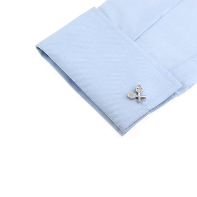 Men's 1 Pair Tennis Time Button Covers Set Cufflinks