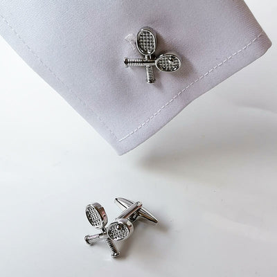 Men's 1 Pair Tennis Time Button Covers Set Cufflinks