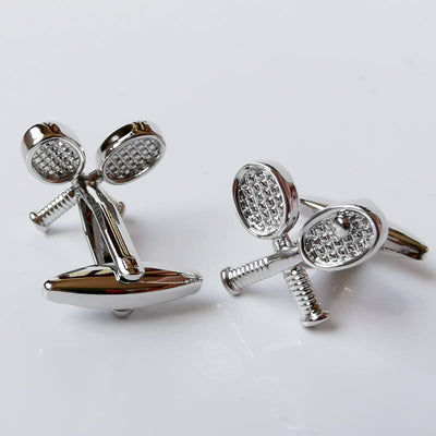 Men's 1 Pair Tennis Time Button Covers Set Cufflinks