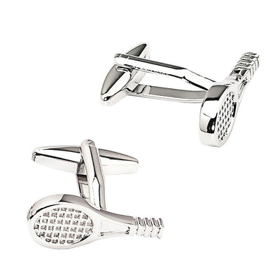 Men's 1 Pair Tennis Racket Button Covers Set Cufflinks