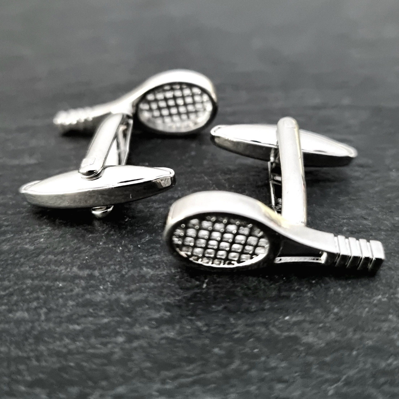 Men's 1 Pair Tennis Racket Button Covers Set Cufflinks