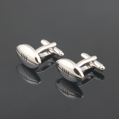 Men's 1 Pair Rugby Time Button Covers Set Cufflinks