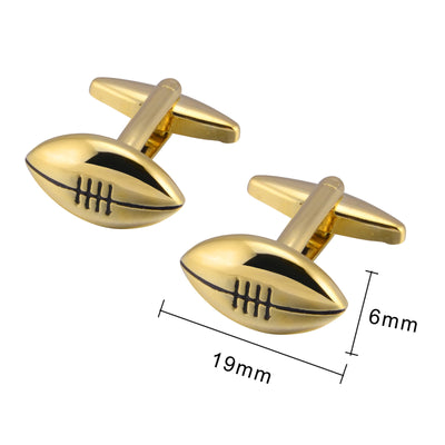 Men's 1 Pair Rugby Time Button Covers Set Cufflinks