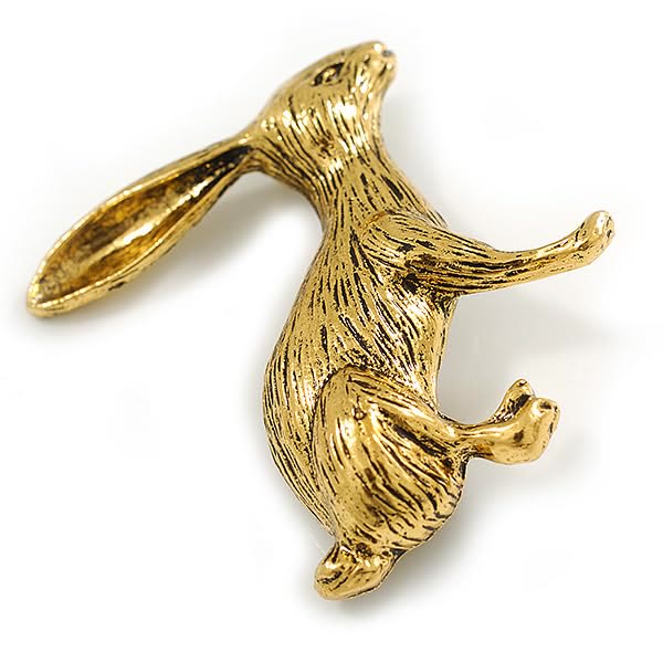 Baroque Angel Rabbit Brooch Gold Shirt Accessories