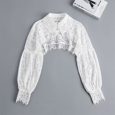 Floral Lace Capelet For Sunscreen Detachable Half Shirt Blouse