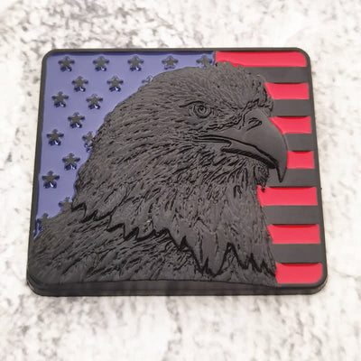 American Flag & Bald Eagle Metal Sticker Car Badge