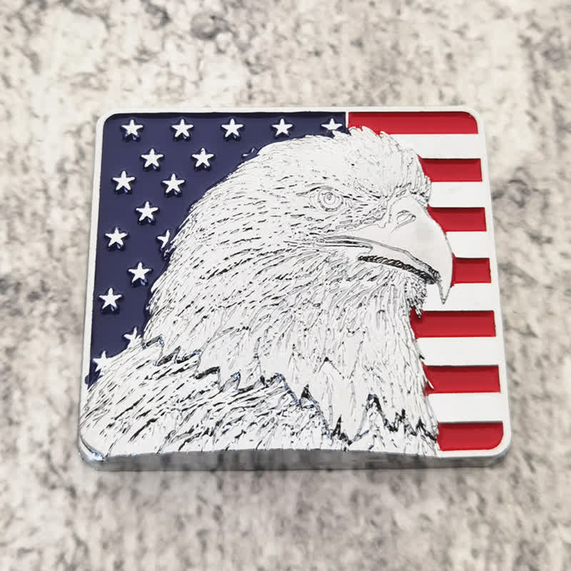 American Flag & Bald Eagle Metal Sticker Car Badge