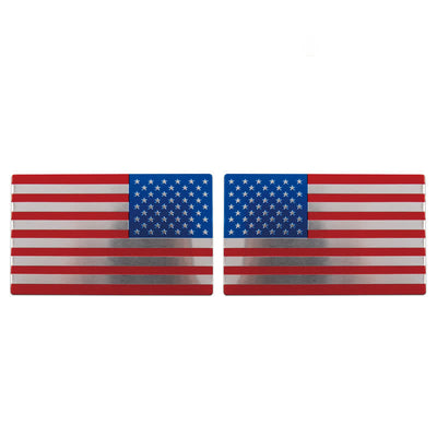 2Pcs American Flag Metal Sticker Car Badge