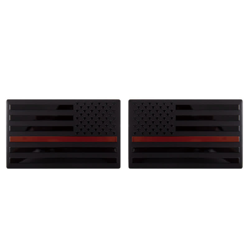 2Pcs American Flag Metal Sticker Car Badge