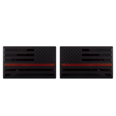 2Pcs American Flag Metal Sticker Car Badge