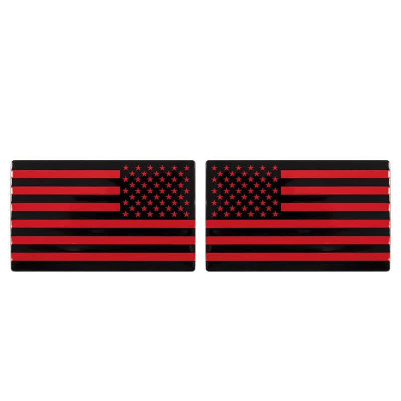 2Pcs American Flag Metal Sticker Car Badge