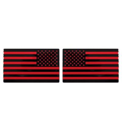 2Pcs American Flag Metal Sticker Car Badge