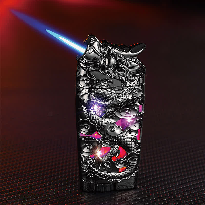 Cool Creative LED Flash Dragon Refillable Butane Lighter