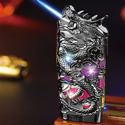 Cool Creative LED Flash Dragon Refillable Butane Lighter