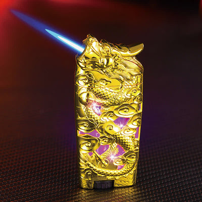 Cool Creative LED Flash Dragon Refillable Butane Lighter