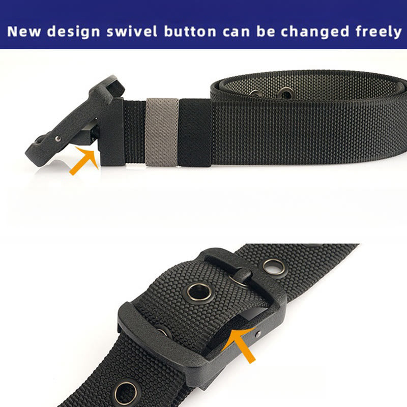 Men's Rotatable Alloy Buckle Belt Reversible Military Belt