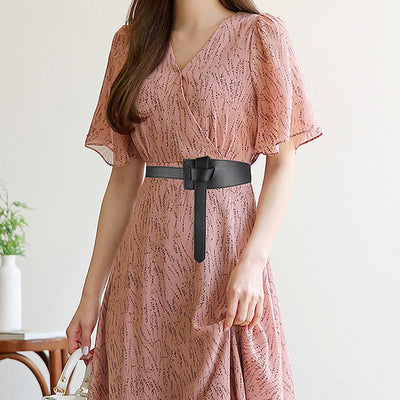 Solid Color Knot Belt Women's Dress Leather Belt