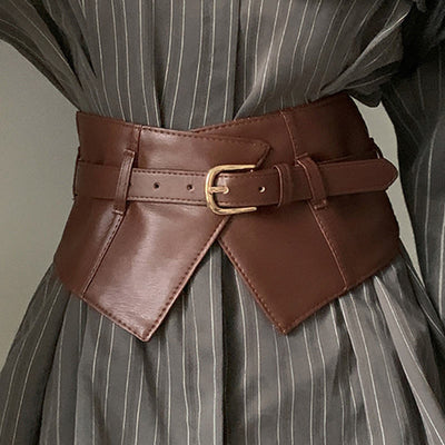 Wide Waistband For Women Leather Corset Belt