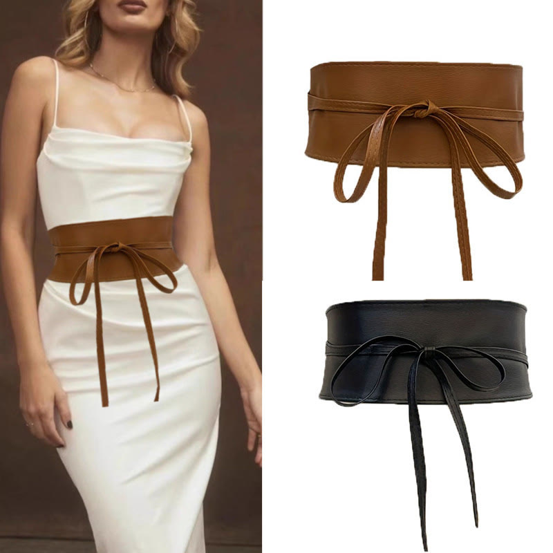 Wide Waist Belt For Women Lashing Leather Corset Belt