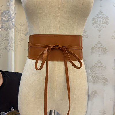 Wide Waist Belt For Women Lashing Leather Corset Belt