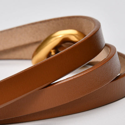 Thin Dress Knot Belt Women's Genuine Leather Belt