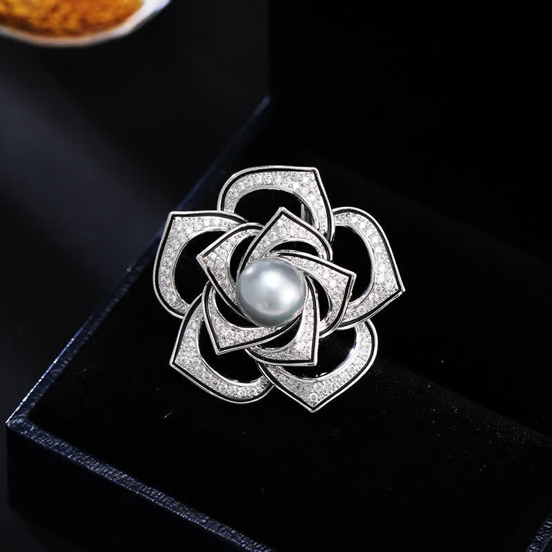 Women's Purity Camellia Pearl Brooch