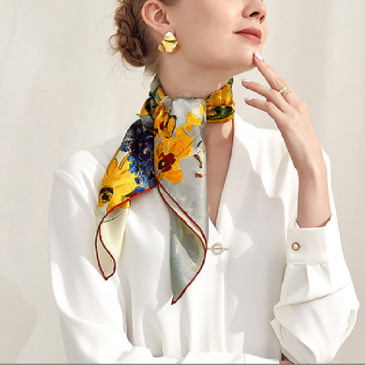 Women's Warm Colors To The Sun Spring Silk Thin Scarf