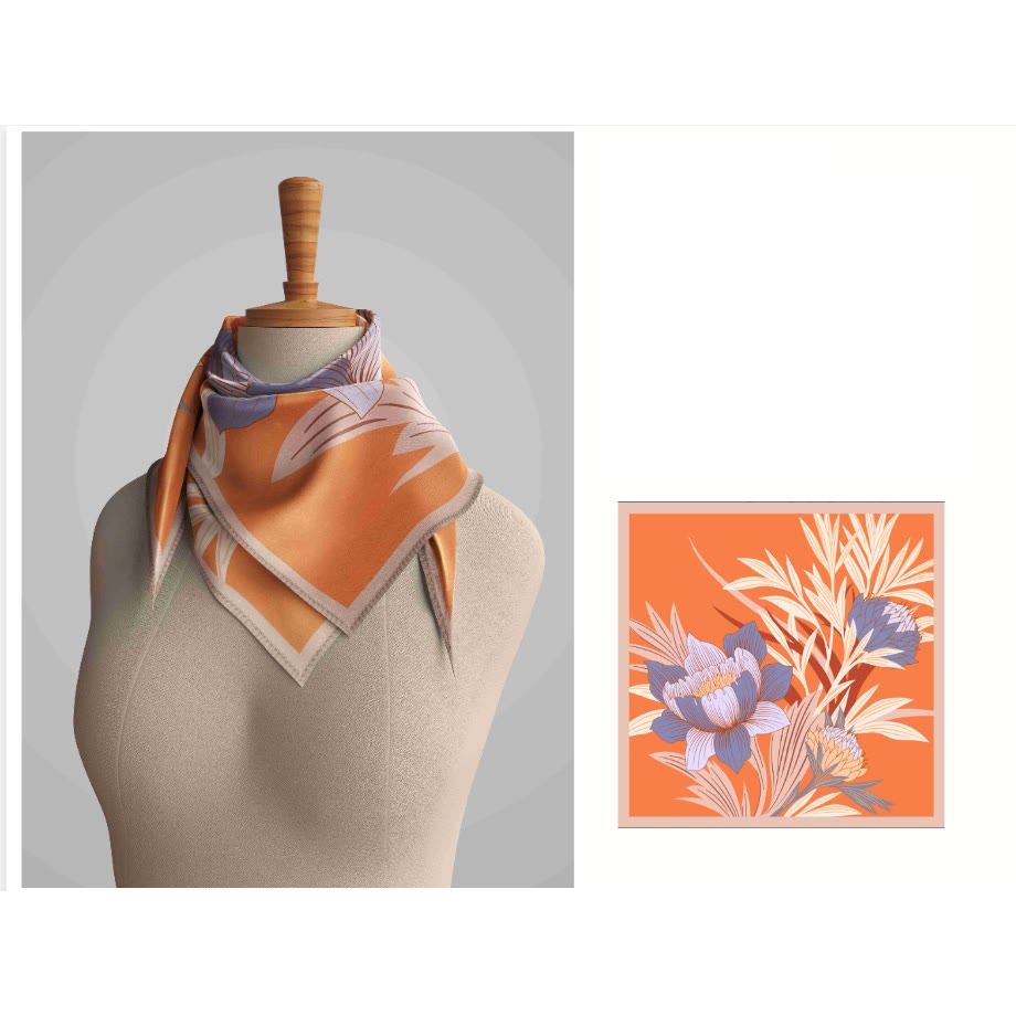 Women's Protea Floral Spring Silk Thin Scarf