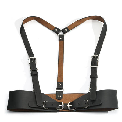 Steampunk Leather Waistband Adjustable Strap Corset Belt