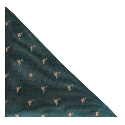 Men's Dark Green Duck Motifs Bow Tie