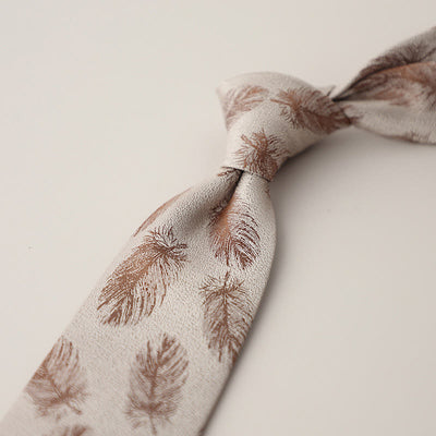 Men's Vintage Jacquard Fluttering Feathers Necktie