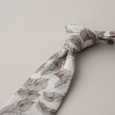 Men's Vintage Jacquard Fluttering Feathers Necktie