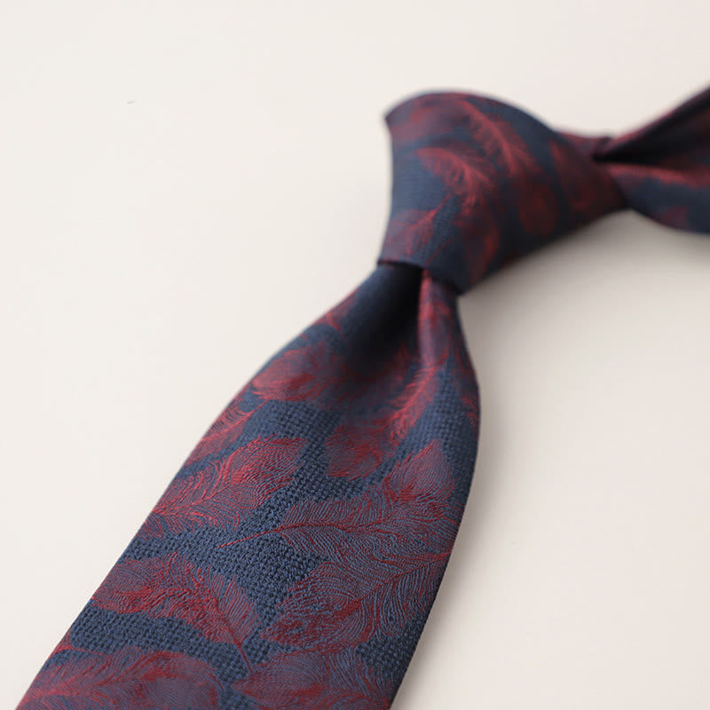 Men's Vintage Jacquard Fluttering Feathers Necktie